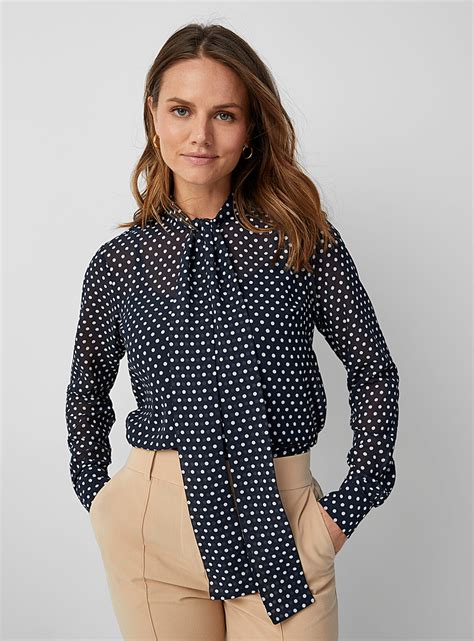 michael kors chiffon woman's blouse|Michael Kors Collection Striped Tie Neck Chiffon Blouse Women .